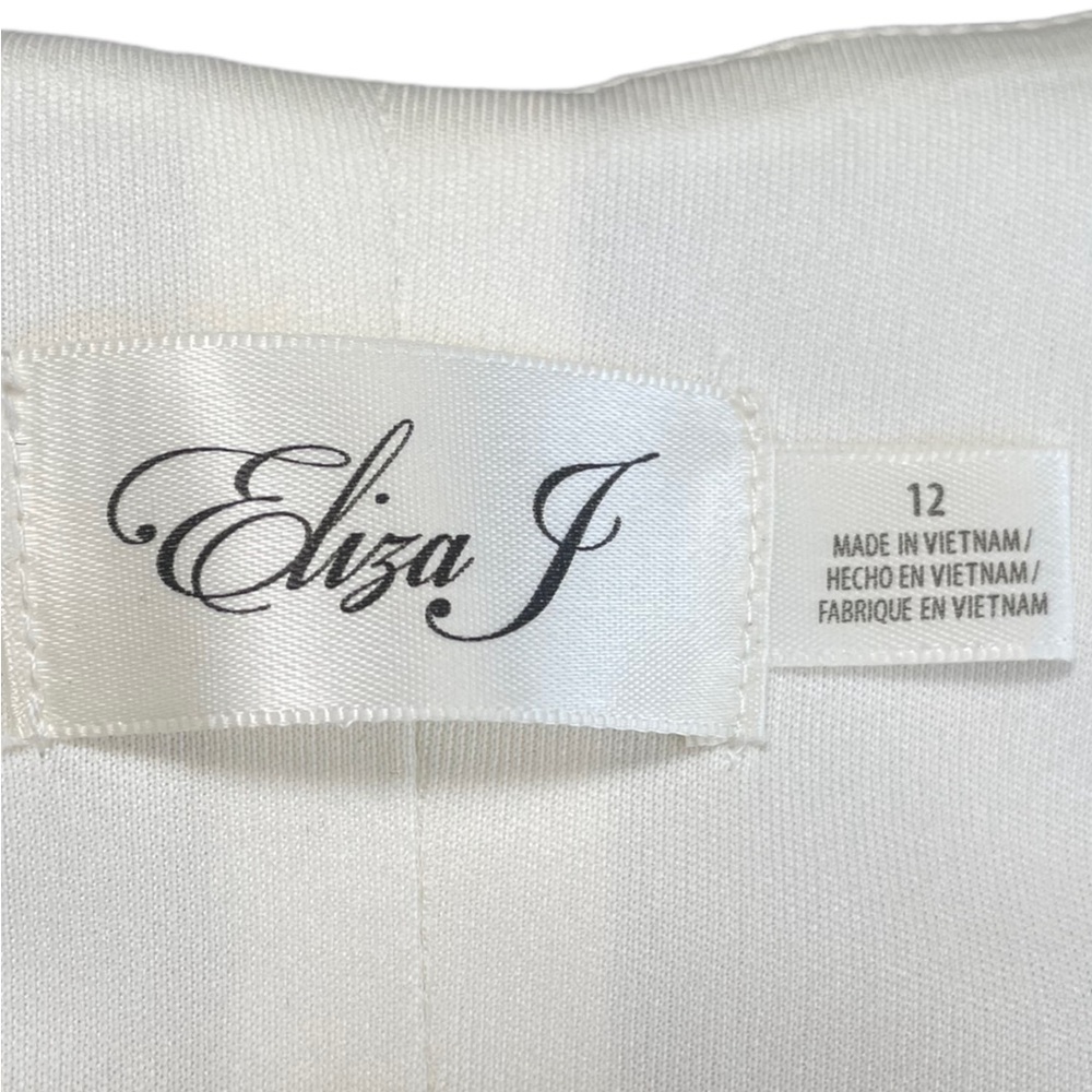 Eliza J Women's Silver Slitted Ruched Full-length Evening Sheath Dress l… - Picture 8 of 11